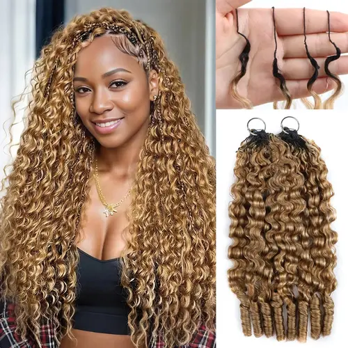 OQ HAIR Colored #27 Burmese Curly Crochet Human Hair Pre-Separated 50g/Pack Time-Saving 35-38 Strands/Pack Mircale Knots Hot braids 4-5 Packs for Full Head Protective Styles Reusable Feather Crochet Vacation Hair #SohoChic #TikTokShopBackToSchool