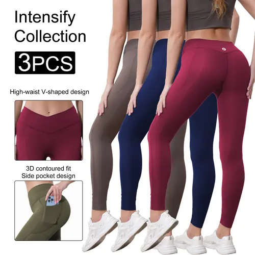 Women's High-Waisted Sports Yoga Pants - Soft Stretch Leggings with Pockets, Tummy Control, Butt Lifting - Womens Fitness Activewear Finds for Gym, Jogging (Physique Goals),sohochic