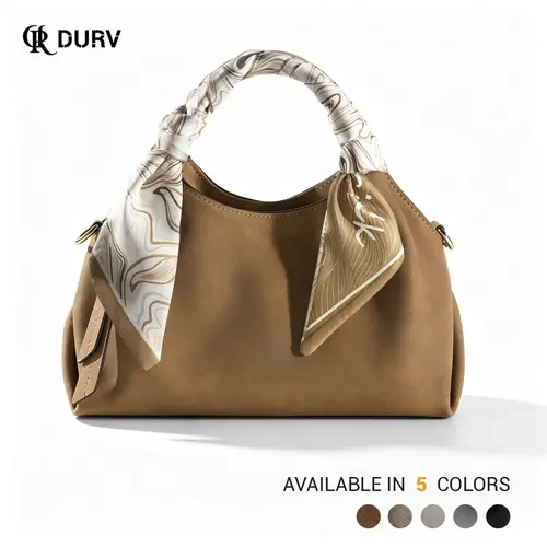 DURV Small Satchel Bag for Women, Scarf-Wrapped Top Handle Purse with Adjustable Crossbody Strap and Magnetic Snap for Everyday Use