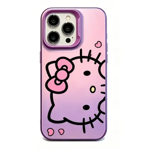 Official Sanrio Hello Kitty Purple Phone Case Cute Kawaii Shockproof Protective Cartoon Phone Shell Gift for Women Girls