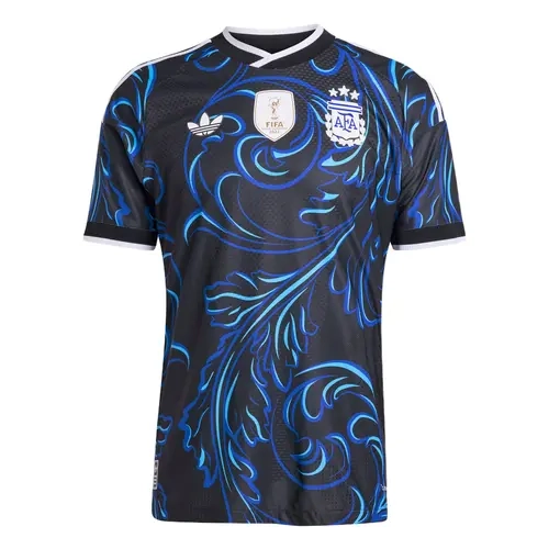 Adidas 2026 Argentina Away Authentic World Cup Unisex Messi Edition Jersey - Black/Lucid Blue/Blue Burst Professional Soccer Shirt, S