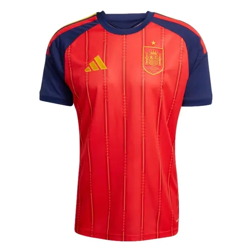 Adidas Official 2026 Spain Home Slim-Fitting Unisex Short Sleeve Football Jersey, Breathable Lightweight Professional Soccer Fan Wear - Vivid Red, Official Spain Football Jerseys