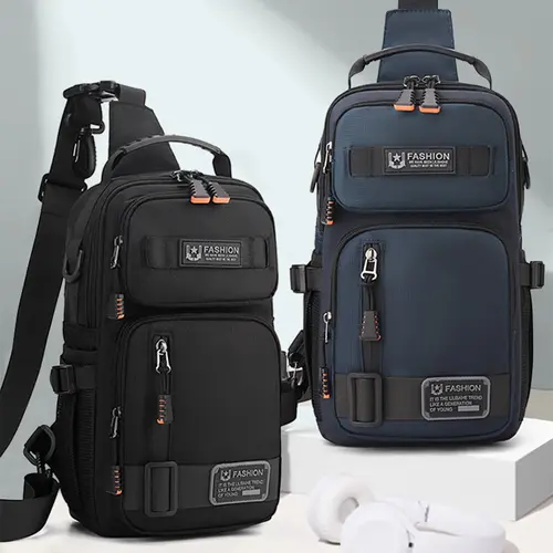 Men's Large Capacity Multi-Pocket Chest Bag, Shoulder Messenger Bag, Single Shoulder Crossbody Pack, Lightweight Travel Sports Pouch for Daily Use #GLOBAL PICKS