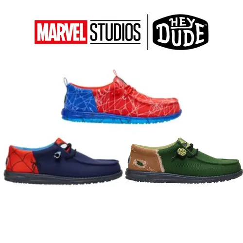 Marvel Studios X HEYDUDE Collection - Comfortable Slip on Shoes for Family Spider-man Movie Brand New Day