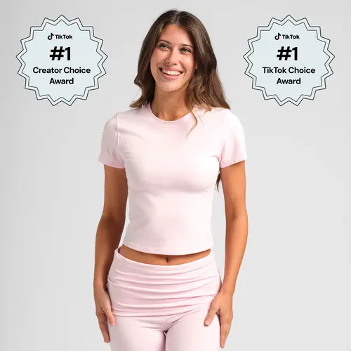Comfrt | SoftStretch Baby Tee | Fitted Cropped Cotton Tee Shirt for Women