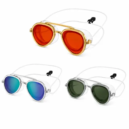 3-Pack Unisex Adult Stylish Aviator Swim Goggles - Anti-Fog UV Protection Tinted Lens, Leak-Proof Silicone Seal with Adjustable Retainer Strap, Fashion Water Glasses for Pool, Beach, Surfing and Casual Water Activities