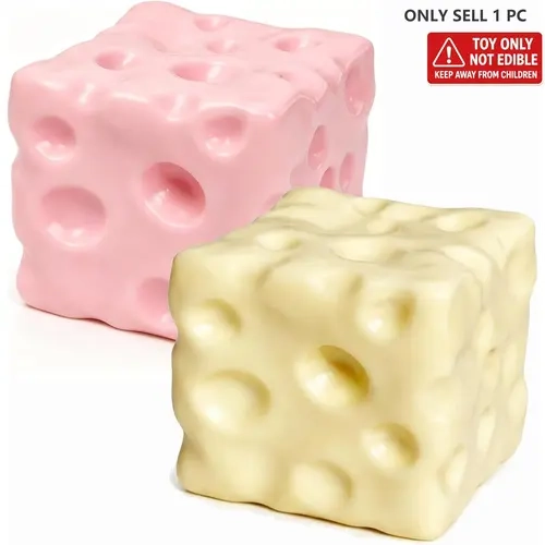 Squeeze Cheese Shaped Squishy, Cheese Block Squishy, Soft Novelty Slow Rising Sensory Toy, Stress & Anxiety Relief Fidget Toy, Comforting Texture