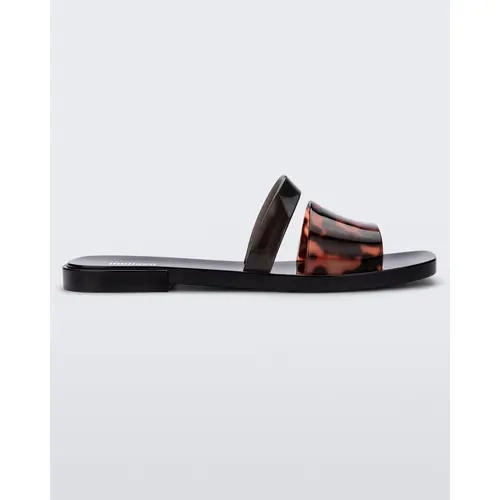 Melissa Women's Colorblock Square-Toe Low-Heel Ivy Style Flat Slide Sandals, Sandals for Women, Casual Wear Slip-On Comfy Beach Footwear