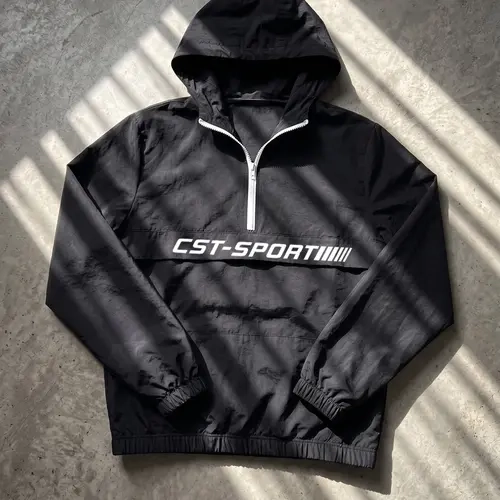 Men's Half-Zip Hoodie Long Sleeve for Spring and Fall, 100% Nylon, Lightweight and Breathable, Unique Letter Print, Perfect for Daily Wear, Gift for Boyfriend