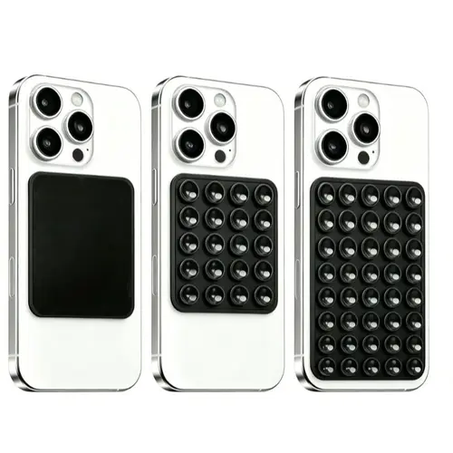 3pcs Silicone Suction Cup Phone Mount - Lightweight, Flexible Anti-Slip Surface Phone Grip Stand Selfie Accessories for Influencers, Double-Sided/Single-Sided Strong Grip Hands-Free Holder for TikTok Videos, Shower Mirror