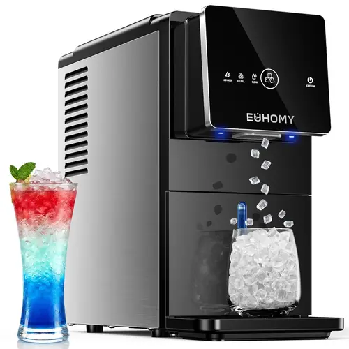 EUHOMY Countertop Icemaker - 40Lbs/24H Portable Pellet Ice Machine, Self-Cleaning Quick Ice Dispenser for Home Kitchen