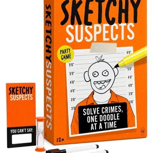 Sketchy Suspects – The Hilarious Police Sketch Party Game - Draw Criminals From Terrible Descriptions - Ages 12+ - 2+ Players - By the Creators of Grab the Mic & Sorry What