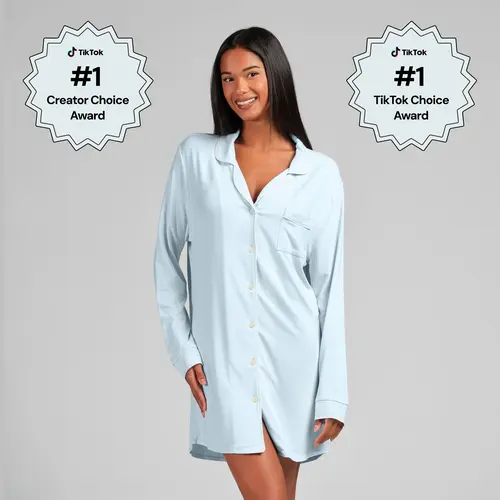 Comfrt | Luna Lounge Sleep Shirt | Soft Modal Long Sleeve Sleep Shirt Women Loungewear