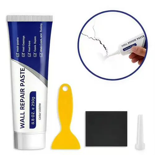 Drywall Patch Repair Kit - 250g Quick-Drying Compound Paste, Self-Adhesive Crack Sealant Caulk, Hole Fixer for Homeowners & DIY Lovers, Renters’ Indoor Repairs & Outdoor Waterproof Sealing (50% Off)