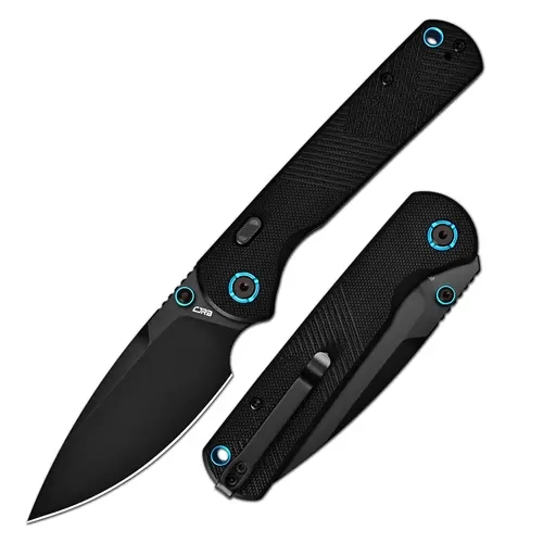 CJRB Latitude Top Liner Lock Tactical EDC Knife - 3.47in AR-RPM9 Durable Steel Blade, Black Glass Reinforced Nylon Handle, Fast-Deploying, 24-Month Warranty, Portable Multipurpose Knife for Fishing, Whittling, Outdoor Survival Gear, EDC Survival Tool,tool