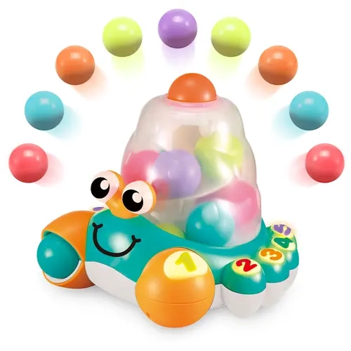Interactive Counting Crab Baby Toy for Boys Girls 12 Months+ | Ball Pop Learning Toy with 3 Modes, Number Learning & Quiz Game, Light & Sound Educational Toy, Toddler Developmental Toy,sohochic