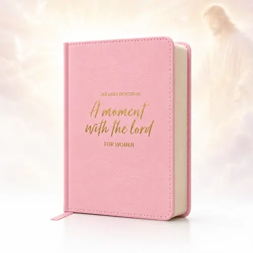 A Moment With The Lord for Women, 365-Day Daily Devotional Journal, Women’s Bible Journal with Prayer Reflections, Full Color Faux Leather Hardcover, Faith Journal and Inspirational Gift