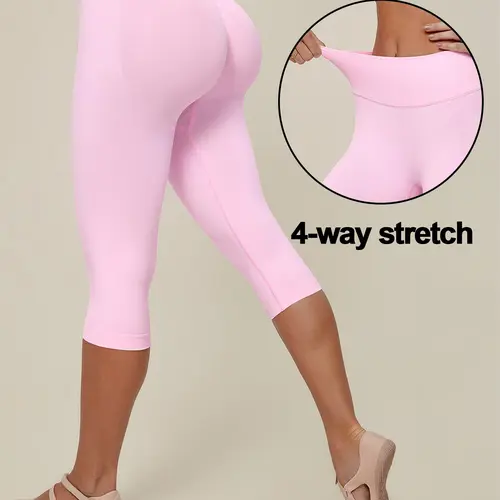 GYMER SoftMotion High Waisted Capri Leggingsr Form Invisible Scrunch Vision Capris | Straight WaistbandCapri LeggingsWomen Tummy Control Yoga Pants Casual Athletic Lounge Activewear #BackToSchool Womenswear