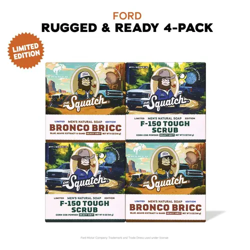 Ford Rugged & Ready 4-Pack - Dr. Squatch Exclusive Limited Edition Bar Soap