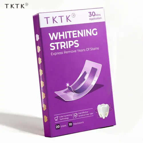 TKTK TK Purple Teeth Brightening Strips, Gentle Color Correcting Formula, Peroxide-Free for Sensitive Teeth, 30-Minute Enamel-Safe Treatment - 10 Treatments (20 Strips), Teethwhiteningstrips, Teeth Whitener, Beauty Products   # pain free whitening,sohochi