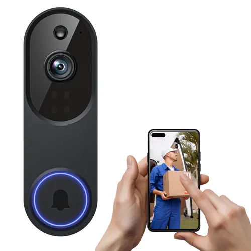 1080p Wireless Video Doorbell Camera, AI Human Detection, Live View, 2-Way Audio,  Night Vision, 2.4G Wi-Fi, Cloud Storage, Indoor/Outdoor Surveillance Cam