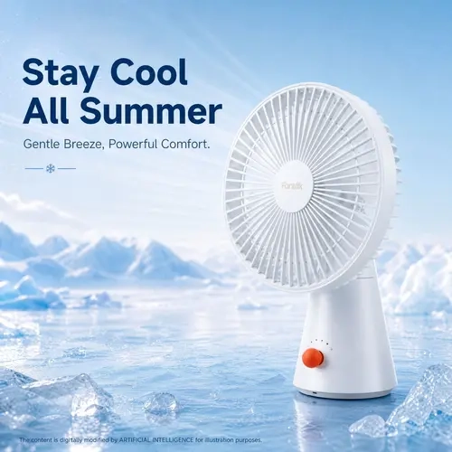 Fanttik CycleFlow 11 Air Circulator Desk Fan, Bionic Soft Breeze Quiet 34dB,  360° Infinite Knob, 4 Speeds, Cordless & Corded, Cooling Fan for Bedroom, Home, Office and Outdoors,toolupgrade
