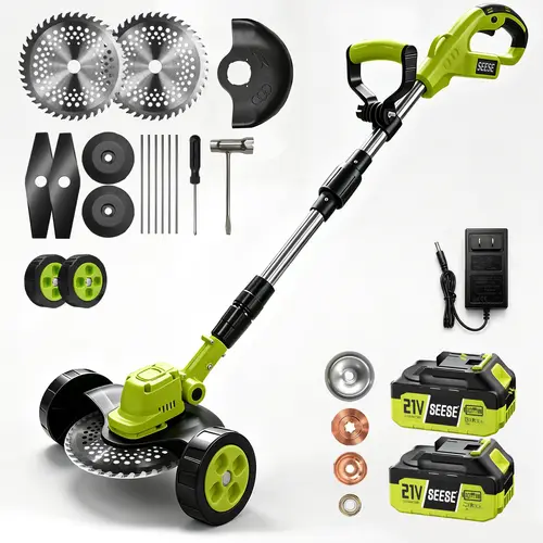 SEESE Cordless Lawn Mower, Garden Tool (Mower, Trimmer, Edger) with 2×21V Batteries, Lightweight for Small to Medium Backyards Grass Cutting Tool Grasscutters