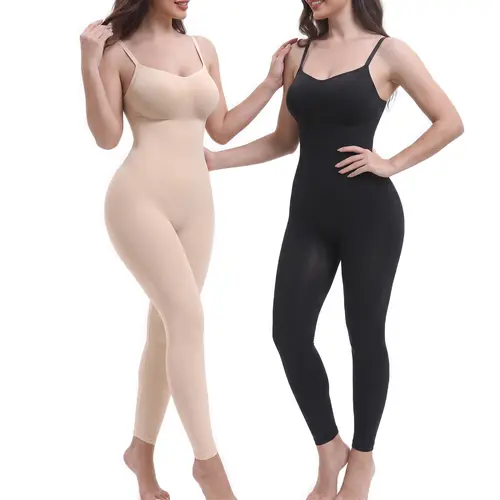SHAPERX 2PCS Full Body Shapewear Tummy Control High Waisted Leggings Stretchy Bodysuit Black Sculpting,sohochic