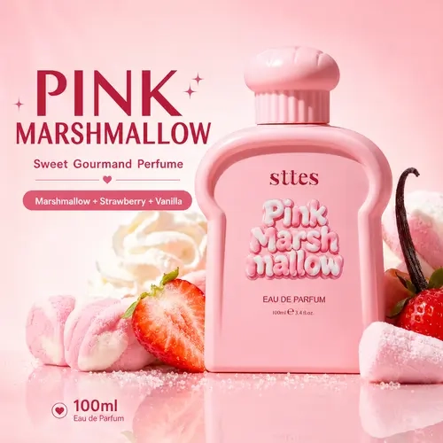 New Sttes Marshmallow Perfume for Women, Sweet Gourmand Perfume with Marshmallow, Strawberry, Vanilla & Musk, Long Lasting Fragrance Spray, 100ml/3.4 fl oz,back to school,sohochic