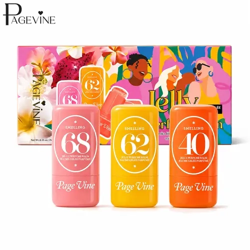 3-Piece Jelly Perfume Balm Set, Portable Solid Body Fragrance Stick for Women, 3 Signature Scents, Smooth Non-Sticky Balm Texture, Travel-Friendly Scented Balm.#sohochic