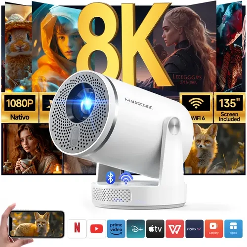 Auto Focus HY320Pro Projector, Native 1080P, Google Assistant, 400ANSI Projector with Android 14, WiFi 6, BT5.4, Short Throw Home Theater Projector for Movies, Gaming & Outdoor Use #SohoChic