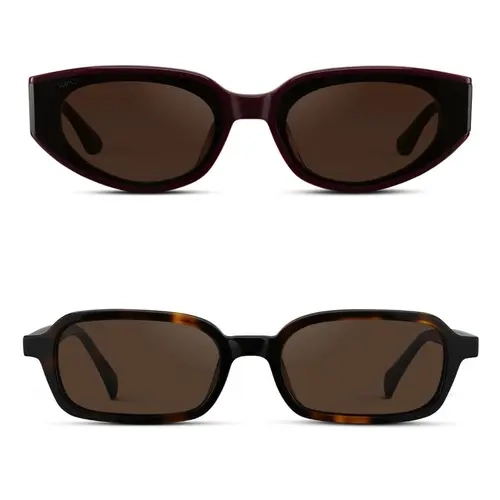 The Cool Girl Bundle Trendy Rectangle Sunglasses Sunglasses