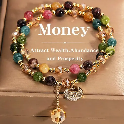 Unisex Double-Strand Bracelets - Fine Adult Costume Jewelry Symbolizing Energy and Wealth, Radiating Positivity, Luxurious Design for Everyday Wear and Versatile Occasions,sohochic