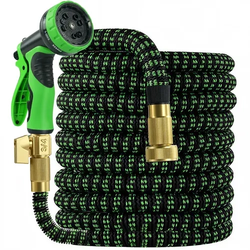 25FT-100FT Heavy Duty Expandable Garden Hose, 3-Layer Latex Core Water Pipe 3750D Flexible Hose with 10 Function Spray Nozzle, for Watering Lawn Yard Garden, Car Washing, Pet Cleaning【Summerfinds】