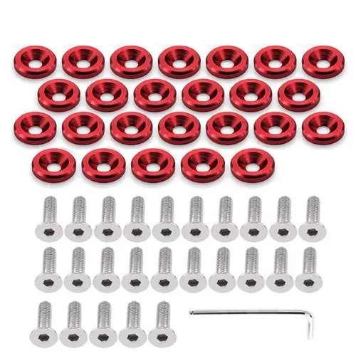 GJANSH 20Pcs/Set Bumper Fender Washers Engine Bay Dress Up Bolts Fasteners M6 JDM Fender Washer Kit toolupgrade