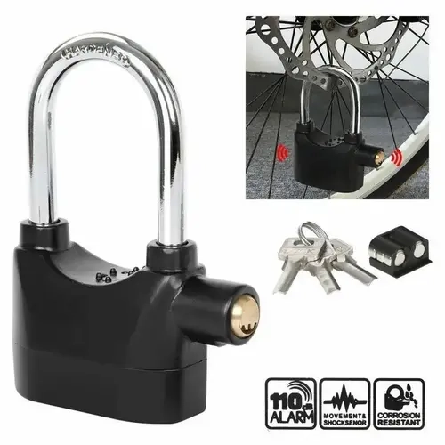 Alarm Lock 110dba Universal Security Alarm Lock System Anti-Theft for Door Motor Bicycle Padlock with 3 Keys