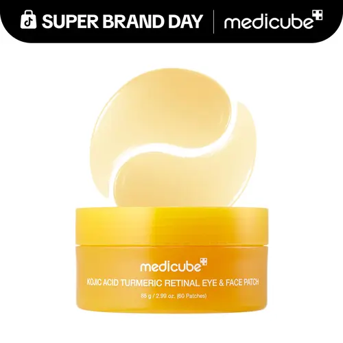[NEW] [medicube] Kojic Acid Turmeric Retinal Eye & Face Patch l The Look of Fine Lines, Neck, Smile Line, Forehead, Dark Circle, Eye Bags | Puffiness, After Spot, Brightening Skin Tone l Kojic Acid, Turmeric, Retinol, Retinal, Caffeine l Korean Skincare