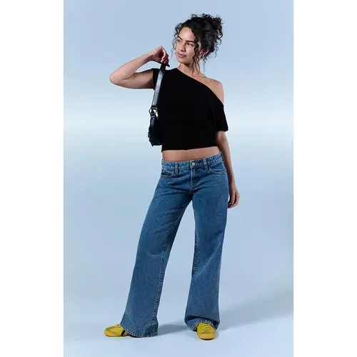 Pacsun Women's Zoe Low Rise Girlfriend Jeans Medium Blue Wash