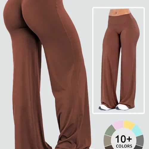DEEFY Sav Women's Mid-Waisted Wide Leg Activewear for Yoga, Tummy Control Butt Lifting Fitness Leggings, Soft Workout Leggings, Sportswear for Gym Lounge