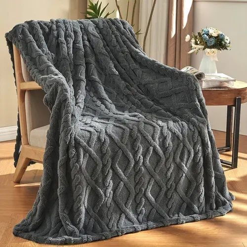 RoseKind Baby-Size Diamond-Patterned Geometric Flat Weave Flannel Fleece Blanket - Cozy, Wrinkle-Resistant, Soft Warm Throws for Babies, Free Gifts,sohochic