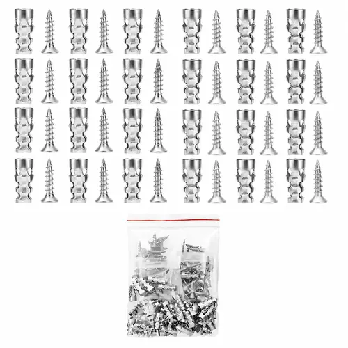6x14mm Short Expansion Screws Set - 30Pack/60Pack Door Hinge Thread Repair Fixers for Home Users, Restoration of Cabinet & Tile Mounting (Millimeters Measurement), Wall Anchor