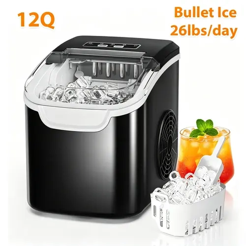 Xbeauty Bullet Ice Maker Countertop - 18 or 26 lbs Daily Output, Compact Countertop Ice Machine with Simple Controls - Bullet Ice Maker for Home, Kitchen, Office, Apartment and Party, Available in varied colours, sohochic