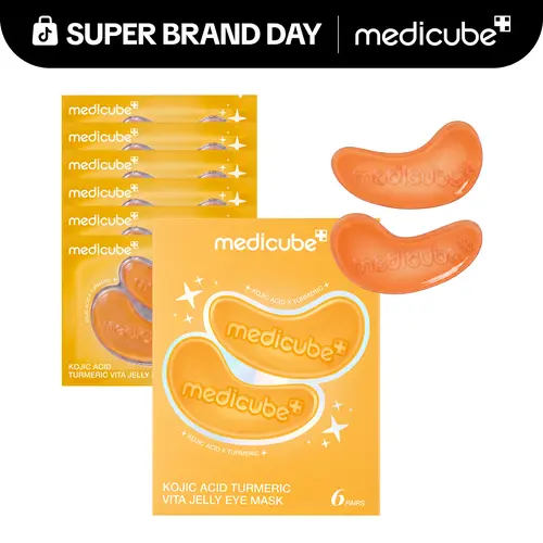[NEW] [medicube] Kojic Acid Turmeric Vita Jelly Eye Mask | Hydrogel Eye Patches with Kojic Acid, Turmeric, Vitamin C | Refreshing for Puffy, Tired Eyes | Soothing & Calming & Tone Renewal & Radiance Care | Troubled Skin & After Spot Care | Korean Skincare