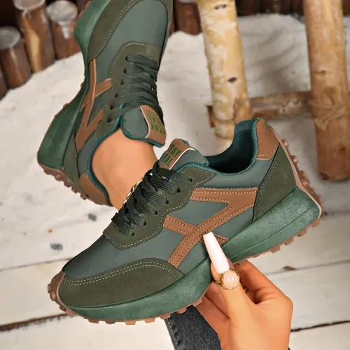 Women's Fashion Thick Sole Sports Shoes, Rubber Soled Shoes, Breathable Walking Shoes, Comfort Support, Casual All-Season Athletic Gym Footwear for Daily Wear & Gym Use