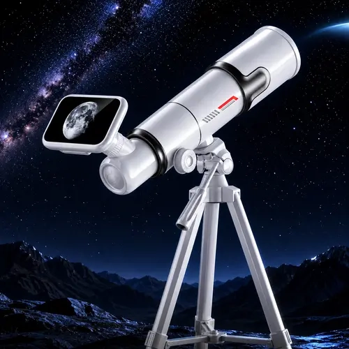 MINENER Telescope with 4.5" 4K HD Screen,70mm Aperture 400mm Focus Length Astronomical Refracting Telescope,AZ Aluminum Mount Tripod,for Observe The Moon and Landscape,Holiday Gift,Parent-child activities,STEM Toy