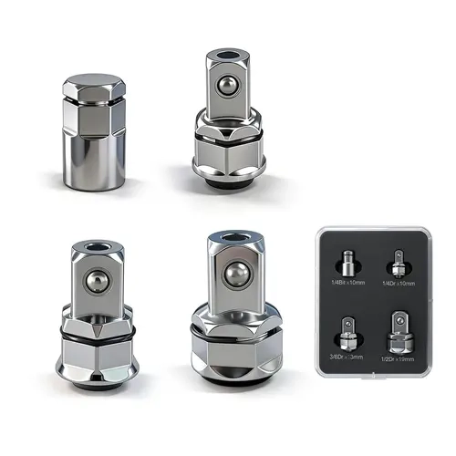 4 PCS 1/2" 1/4" 3/8" Square Drive Adapter with Antislip Design for Secure Fastening and High Torques Applications,toolupgrade