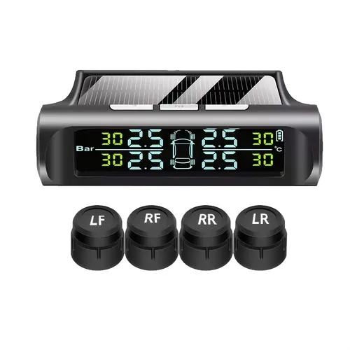 TPMS  Pressure Monitoring System Solar USB Charging Intelligent HD Color Display Real Time  Pressure Temperature Monitoring Abnormal Warning 4 External Sensors Fits Sedans SUVs MPVs  Accessories Auto Safety Road Trip Essentials  Gadgets Wire sohochic,tool