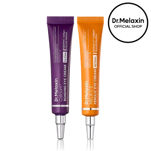 [Dr.Melaxin Official] Ageless Eye Cream Duo, Calcium Bonding & Mela-C·E Ferulic, Retinal, Vitamin C, Eye Bag Tightening, Dark Circle Corrector, Crow's Feet Wrinkle Eraser