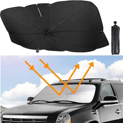 2026 New Foldable Car Windshield Sun Shade Umbrella, UV Block Heat Insulation Front Window Sun Shield, Universal Auto Windscreen Cover for Sedans, SUV, MPV & Trucks