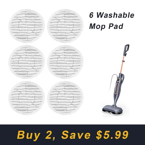 Cleaning mop pads, compatible with the VM6 electric steam mop, 6-piece refill cleaning pads, washable mop cleaning pads, mop accessories.,sohochic
